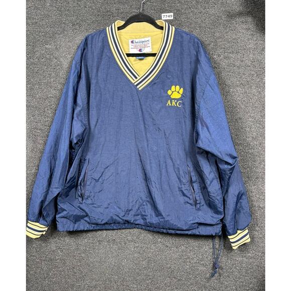 Champion Other - Vintage Champion AKC Jacket Mens Large Blue V Neck Pullover Windbreaker 90s Dog